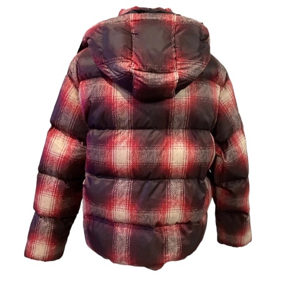 Polo Ralph Lauren Women's Carly Red Plaid‎ Down Puffer winter coat Jacket size M - Picture 3 of 10